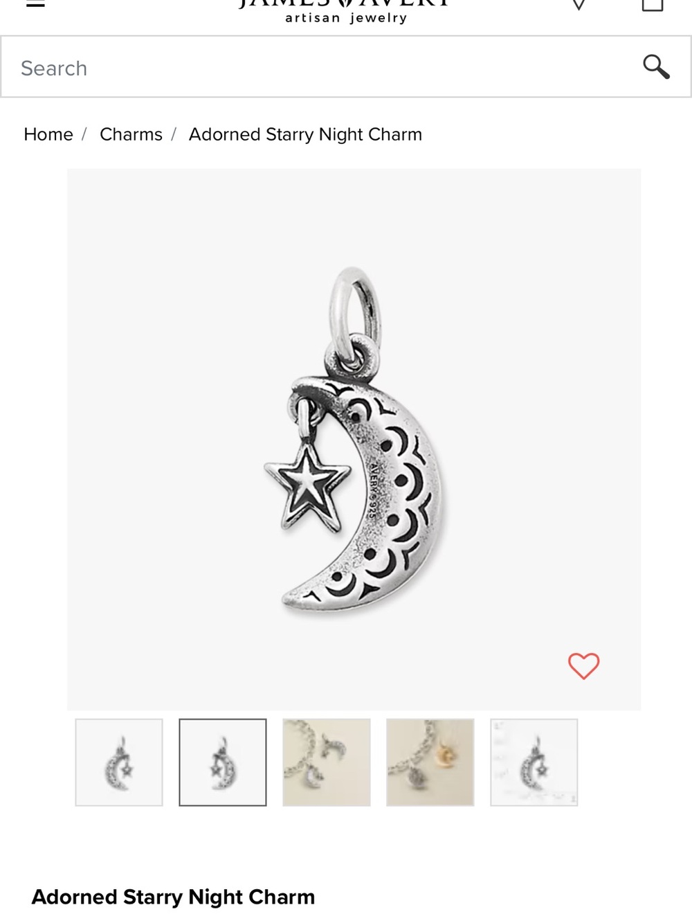 Adorned starry night charm